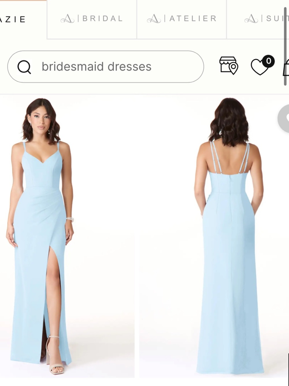Sky blue Azazie Leo Dress